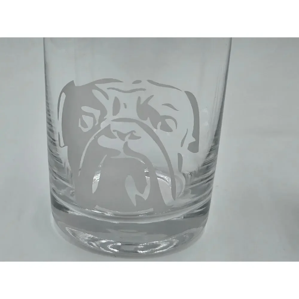 Williams Sonoma English Bulldog Rocks Glasses Set Of 2